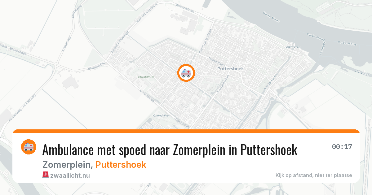 Ambulance met spoed naar Zomerplein in Puttershoek — 20 jul 2026