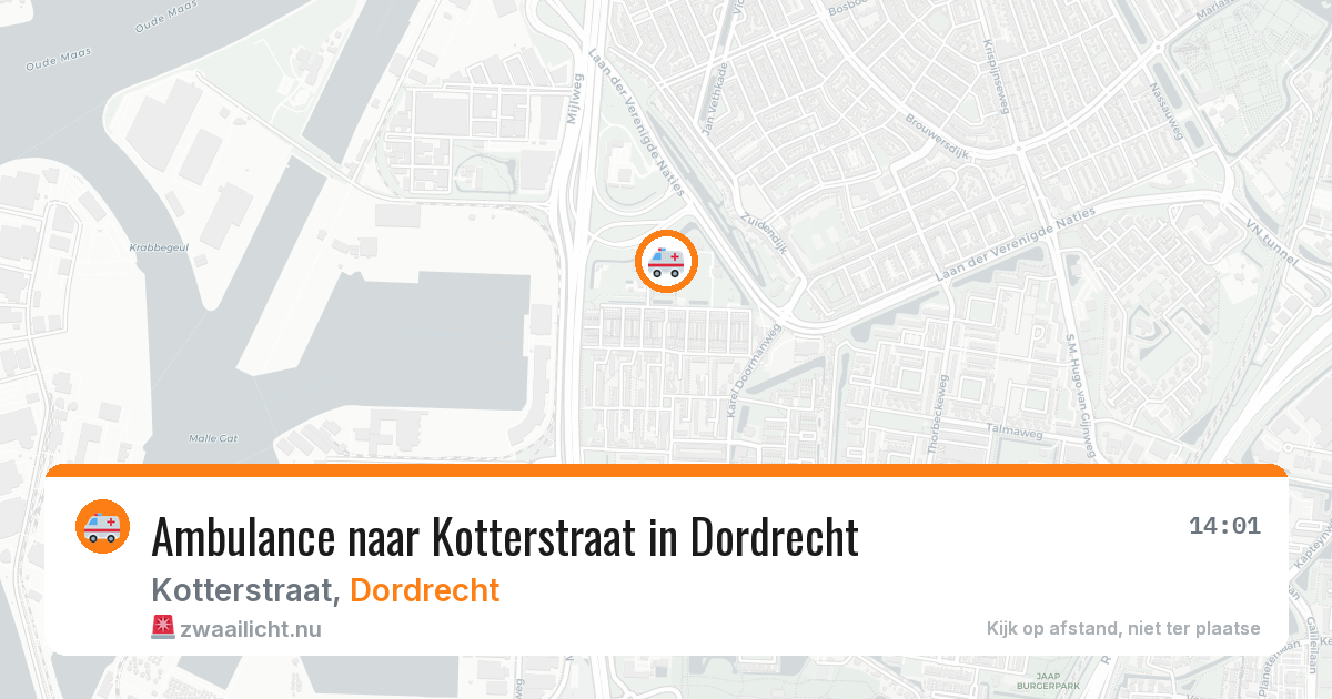 Ambulance naar Kotterstraat in Dordrecht — 1 apr 2026