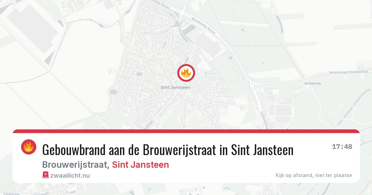 Gebouwbrand aan de Brouwerijstraat in Sint Jansteen — 24 jan 2026