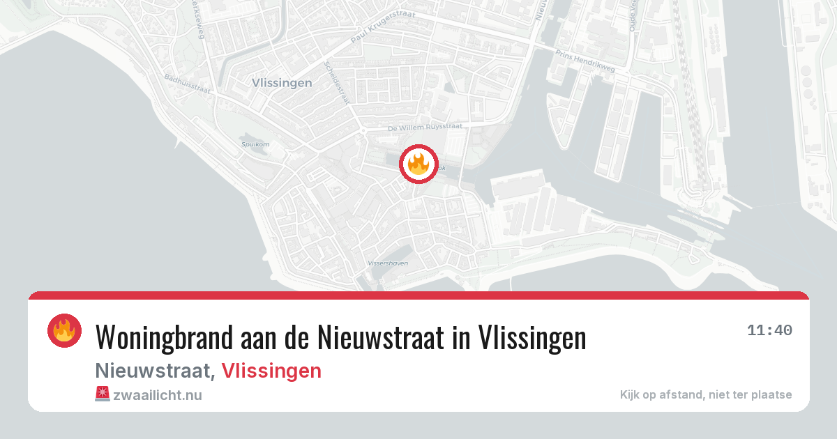 Woningbrand aan de Nieuwstraat in Vlissingen — 16 feb 2026