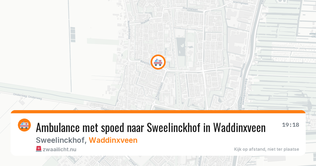 Ambulance met spoed naar Sweelinckhof in Waddinxveen — 27 mrt 2026