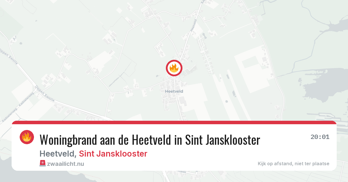 Woningbrand aan de Heetveld in Sint Jansklooster — 18 mrt 2026
