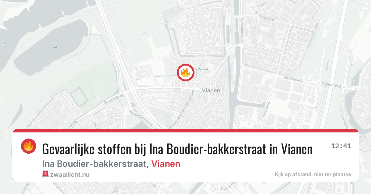 Gevaarlijke stoffen bij Ina Boudier-bakkerstraat in Vianen — 21 mrt 2026