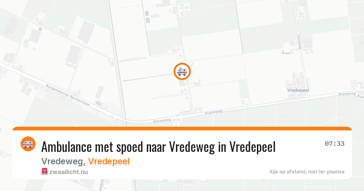 Ambulance met spoed naar Vredeweg in Vredepeel — 25 mei 2026