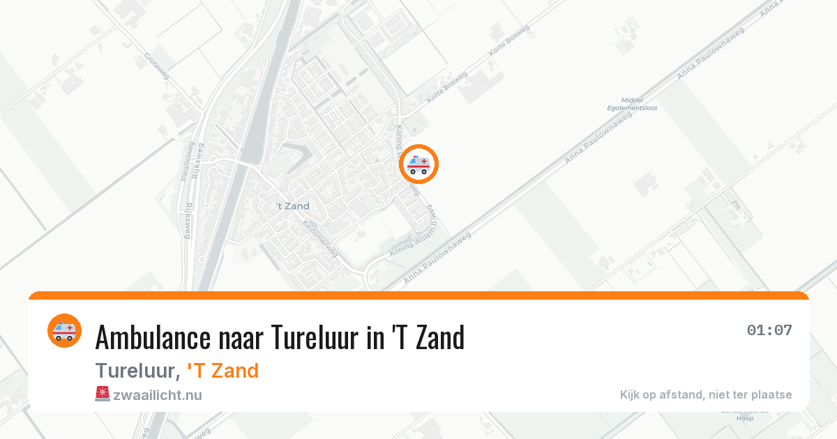 Ambulance naar Tureluur in 'T Zand — 22 apr 2026