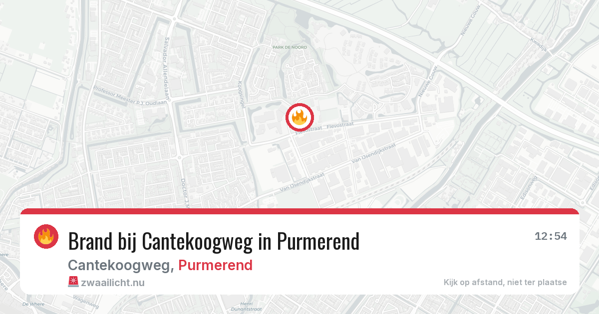 Brand bij Cantekoogweg in Purmerend — 22 apr 2026