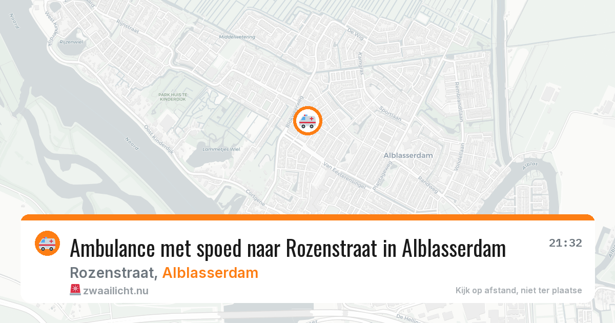 Ambulance met spoed naar Rozenstraat in Alblasserdam — 25 jul 2026