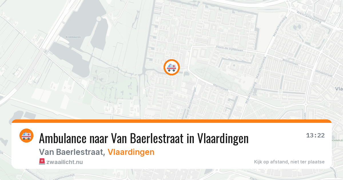 Ambulance naar Van Baerlestraat in Vlaardingen — 18 jul 2026