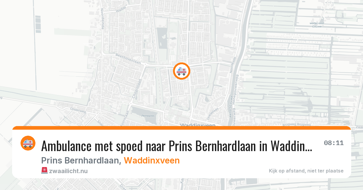 Ambulance met spoed naar Prins Bernhardlaan in Waddinxveen — 5 mrt 2026