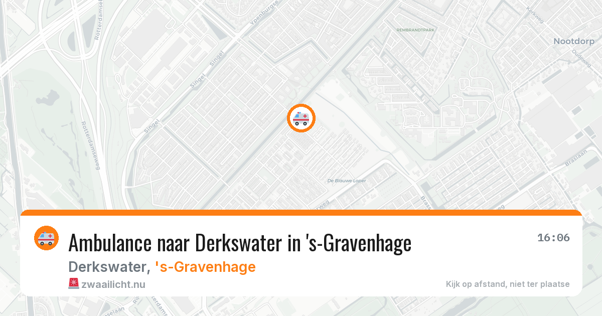 Ambulance naar Derkswater in 's-Gravenhage — 13 jul 2026