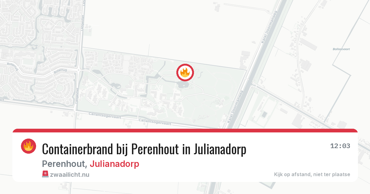 Containerbrand bij Perenhout in Julianadorp — 10 mei 2026
