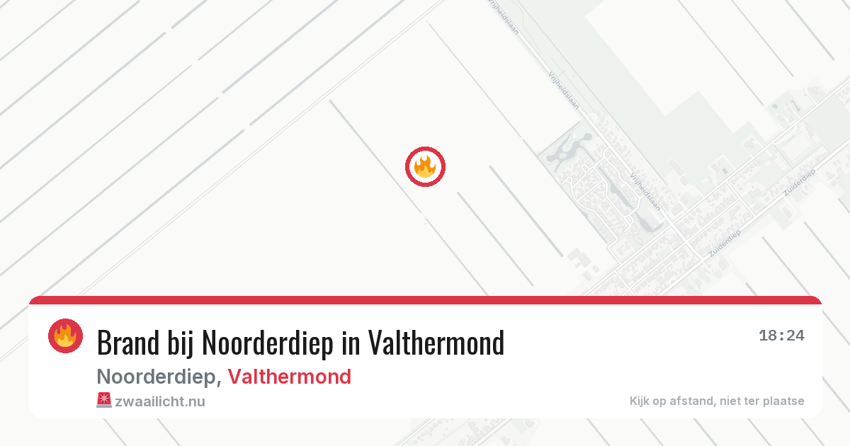 Brand bij Noorderdiep in Valthermond — 10 jul 2026