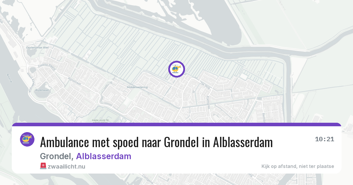 Ambulance met spoed naar Grondel in Alblasserdam — 15 jul 2026