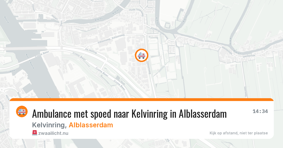 Ambulance met spoed naar Kelvinring in Alblasserdam — 20 jul 2026