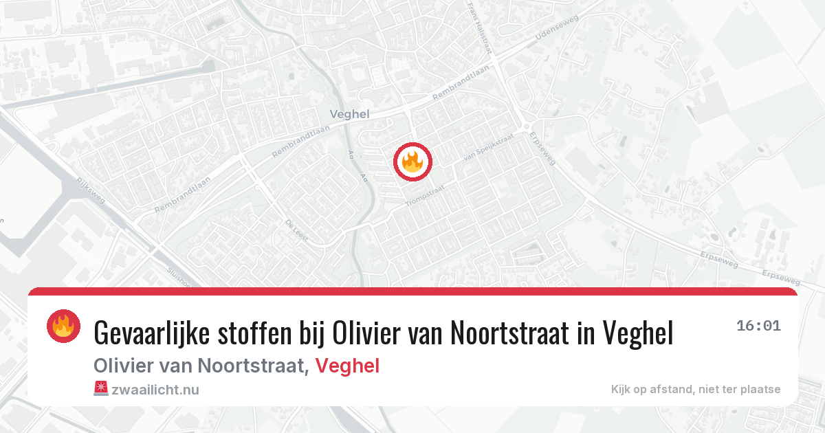 Gevaarlijke stoffen bij Olivier van Noortstraat in Veghel — 16 jan 2026