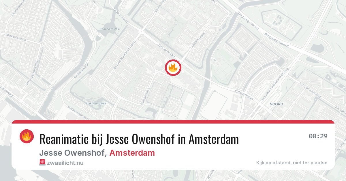 Reanimatie bij Jesse Owenshof in Amsterdam — 23 jul 2026