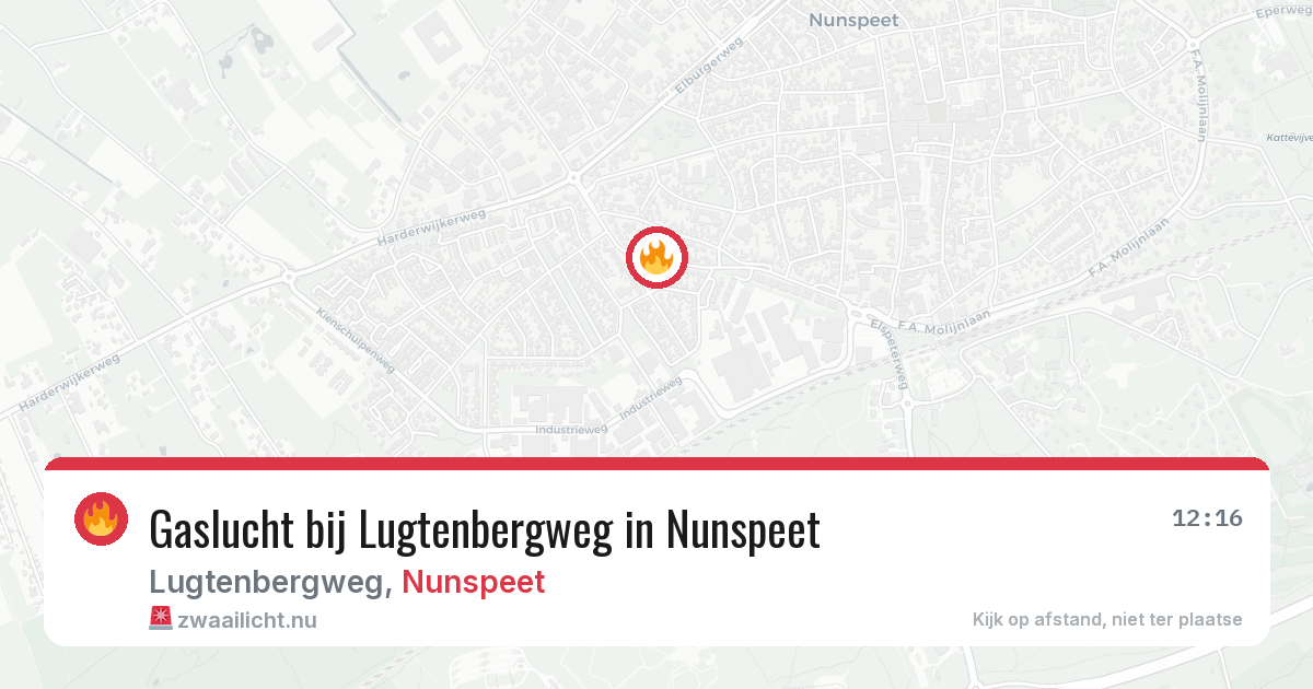 Gaslucht bij Lugtenbergweg in Nunspeet — 9 jul 2026