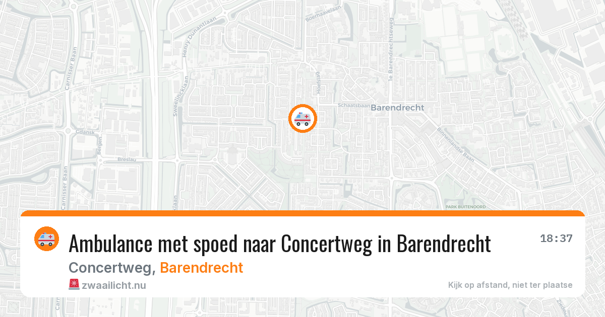 Ambulance met spoed naar Concertweg in Barendrecht — 18 jul 2026