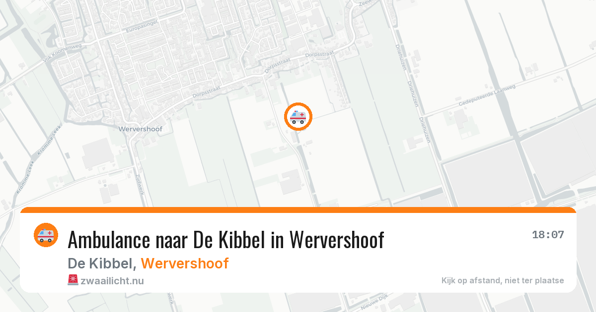 Ambulance naar De Kibbel in Wervershoof — 23 mrt 2026