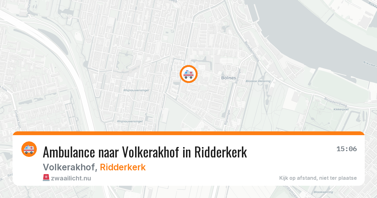 Ambulance naar Volkerakhof in Ridderkerk — 17 mei 2026