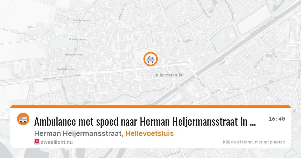 Ambulance met spoed naar Herman Heijermansstraat in Hellevoetsluis — 24 jul 2026