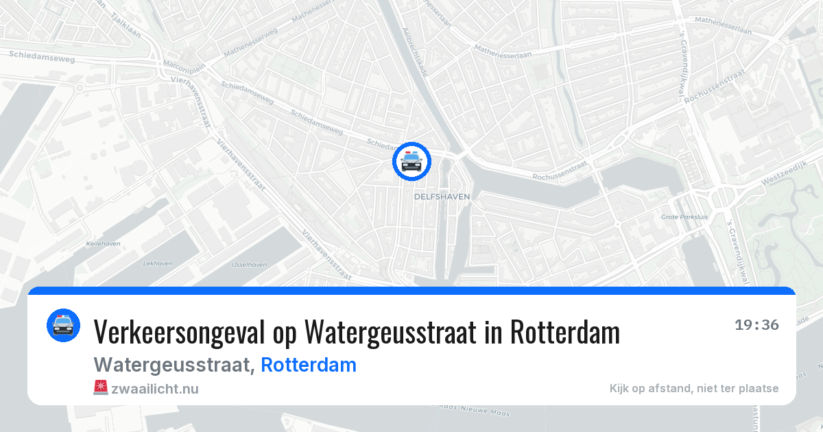 Verkeersongeval op Watergeusstraat in Rotterdam — 19 jul 2026