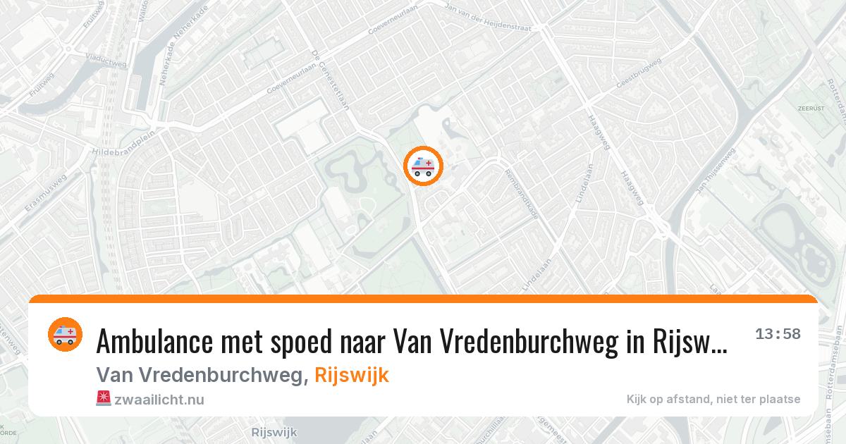 Ambulance met spoed naar Van Vredenburchweg in Rijswijk — 21 mrt 2026