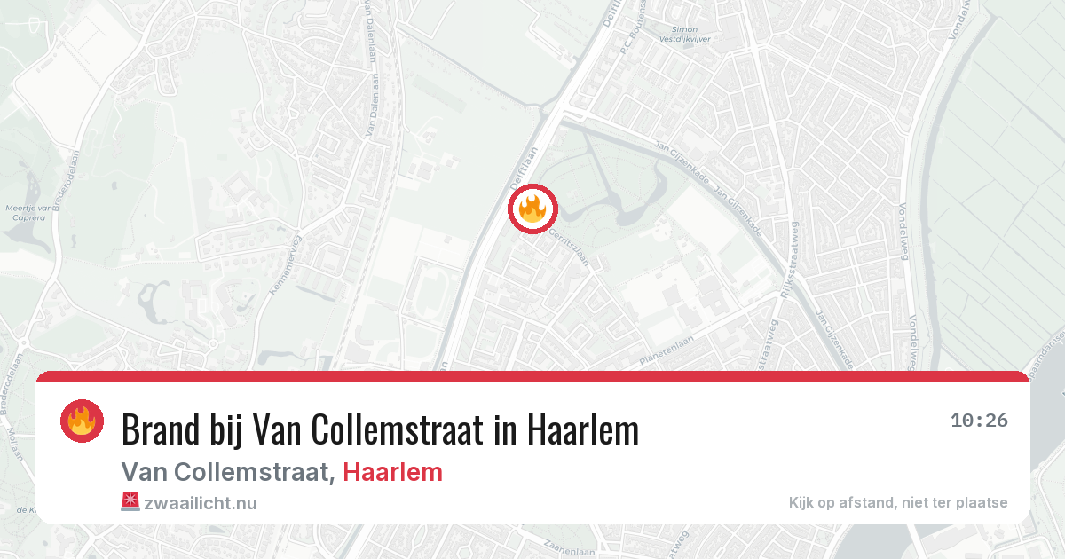 Brand bij Van Collemstraat in Haarlem — 13 jul 2026