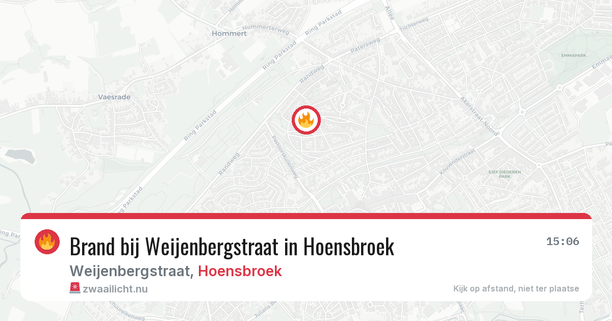 Brand bij Weijenbergstraat in Hoensbroek — 4 jun 2026