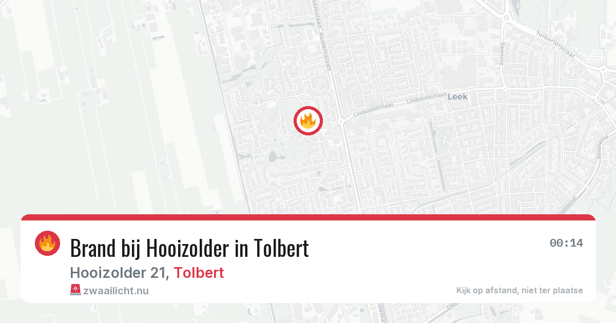 Brand bij Hooizolder in Tolbert — 6 mei 2026