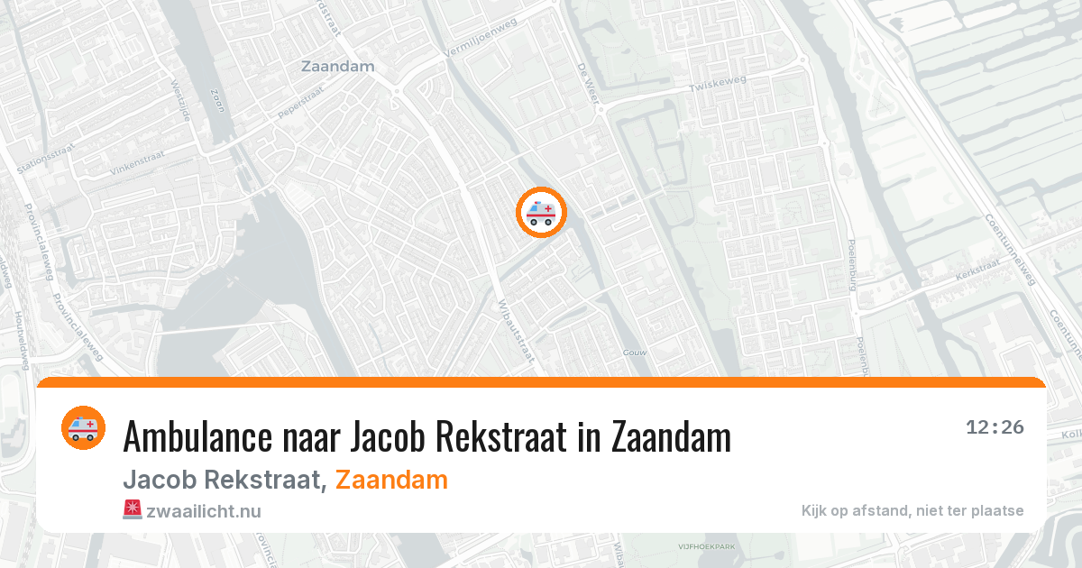 Ambulance naar Jacob Rekstraat in Zaandam — 12 jul 2026
