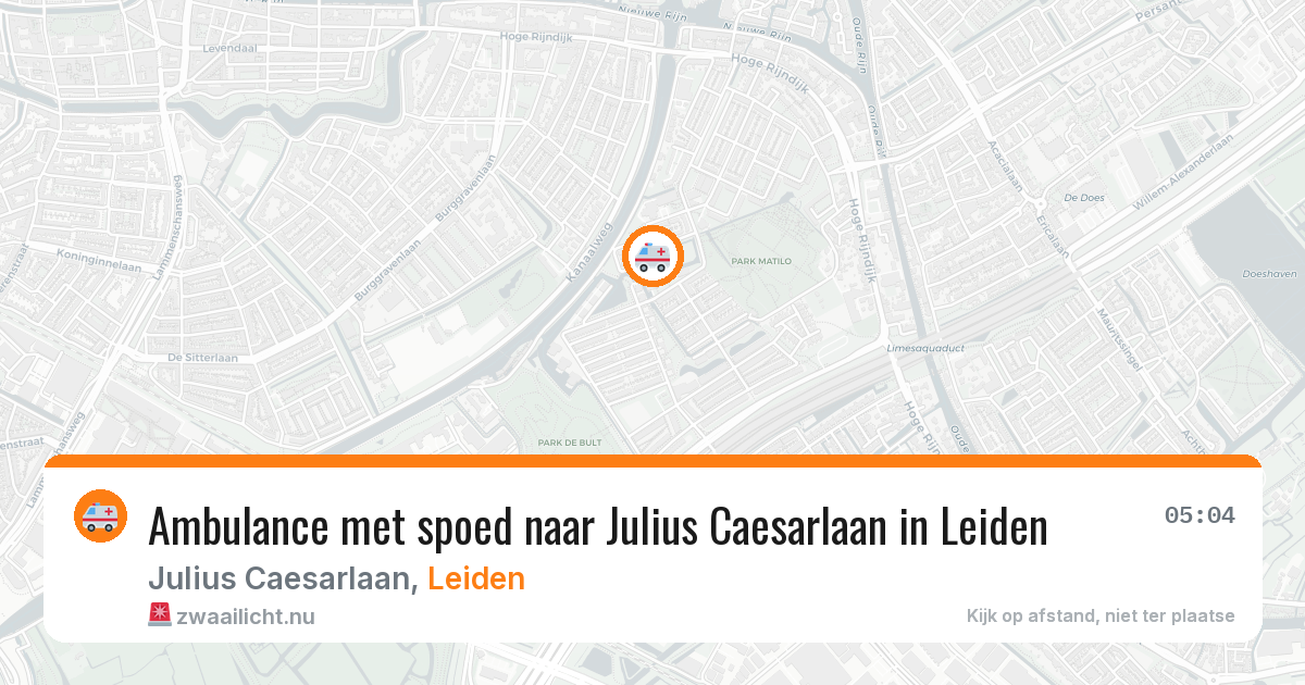 Ambulance met spoed naar Julius Caesarlaan in Leiden — 22 jul 2026