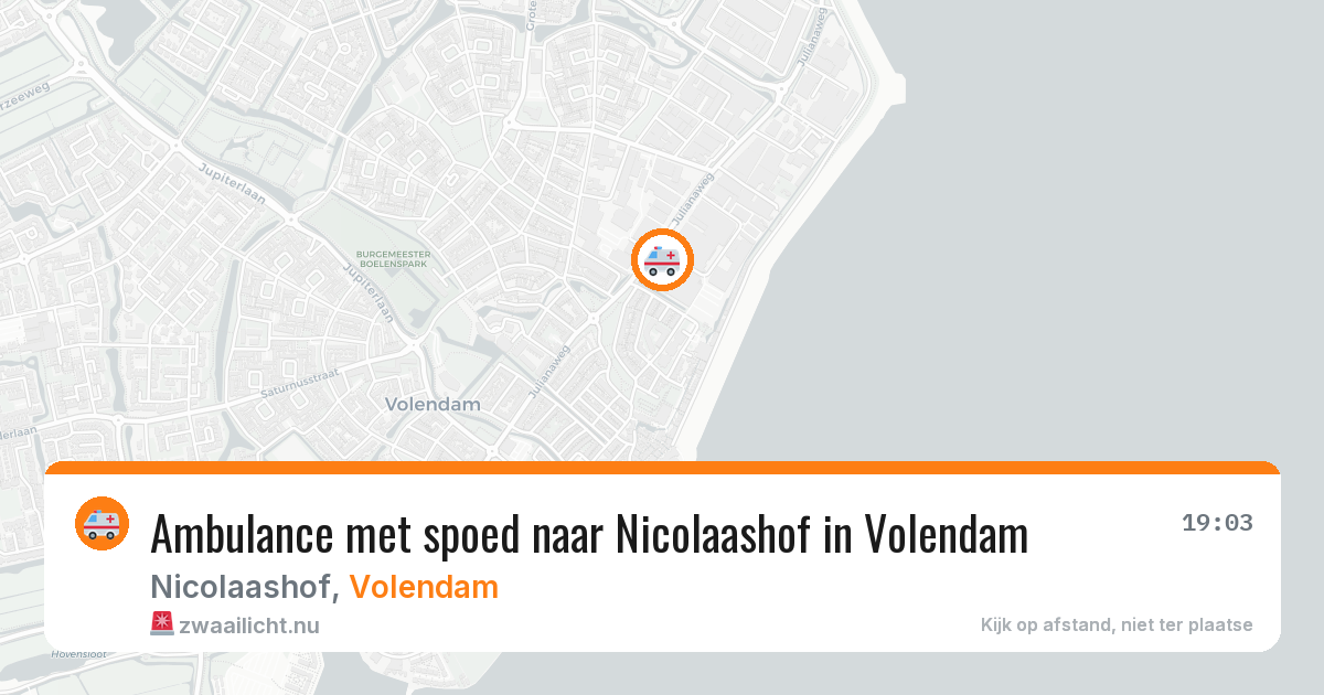 Ambulance met spoed naar Nicolaashof in Volendam — 20 jul 2026