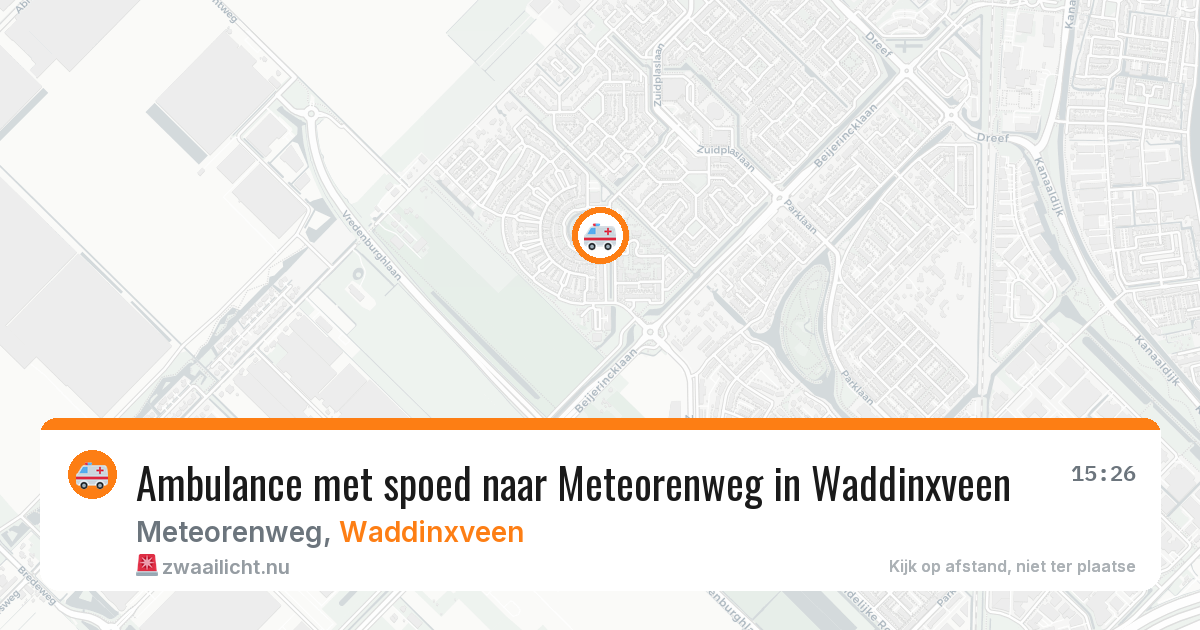 Ambulance met spoed naar Meteorenweg in Waddinxveen — 25 jul 2026