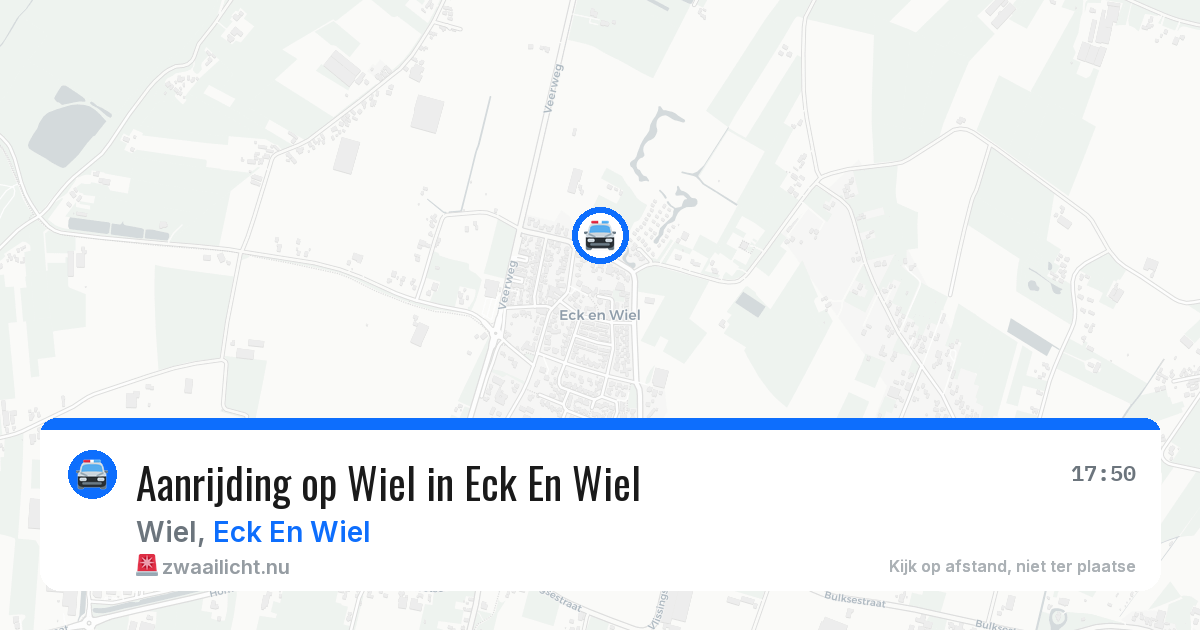 Aanrijding op Wiel in Eck En Wiel — 1 jul 2026