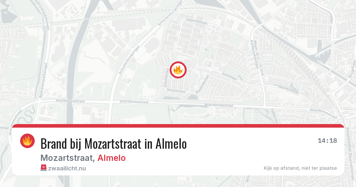 Brand bij Mozartstraat in Almelo — 26 mei 2026