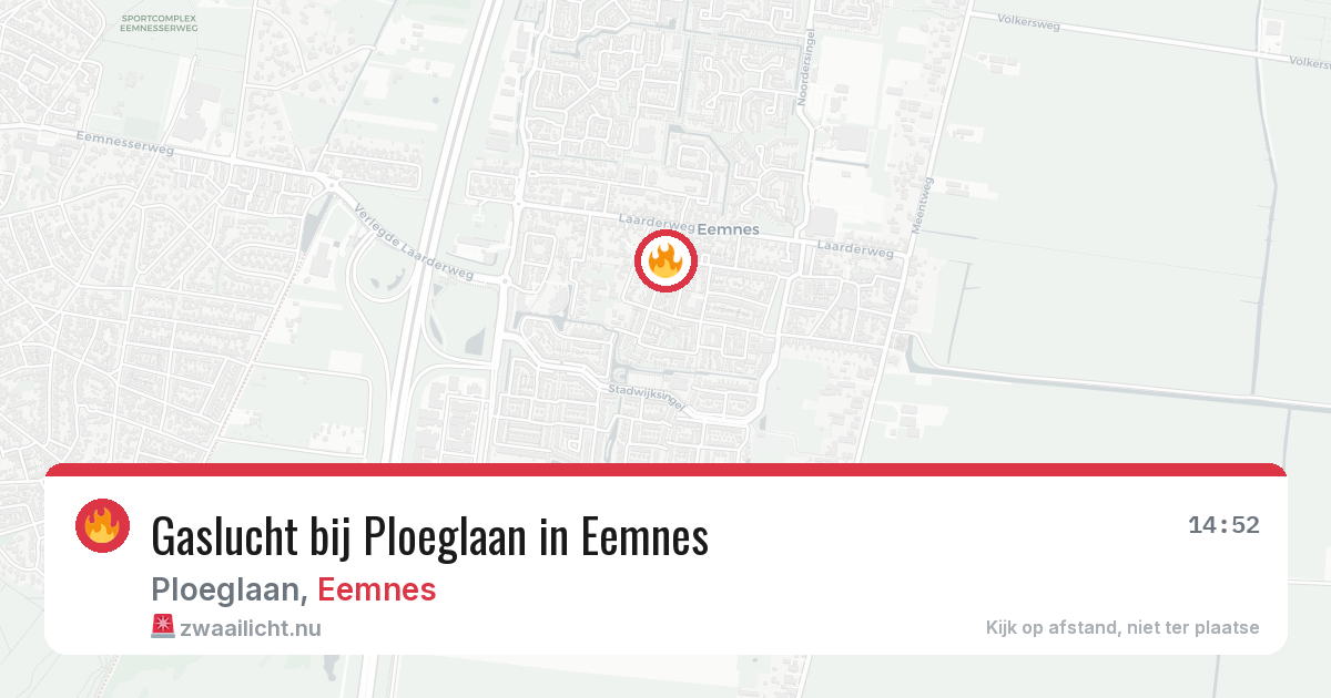 Gaslucht bij Ploeglaan in Eemnes — 13 jul 2026