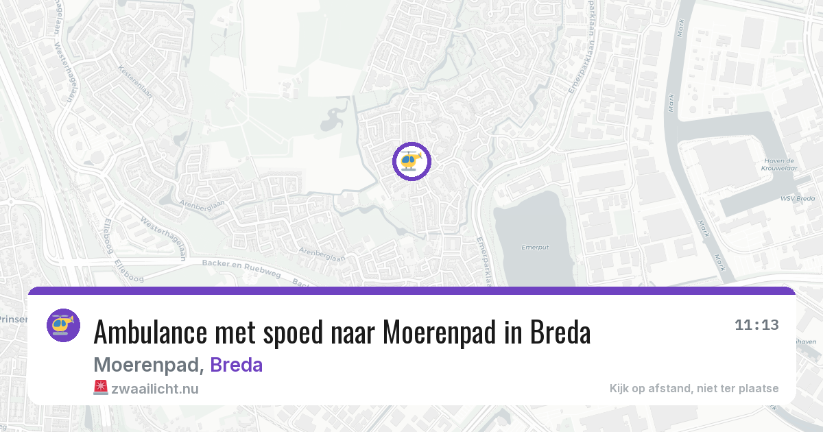 Ambulance met spoed naar Moerenpad in Breda — 12 jul 2026