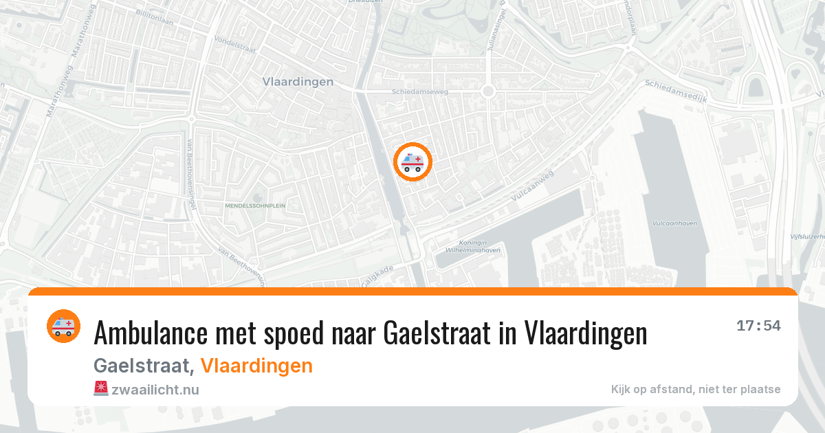 Ambulance met spoed naar Gaelstraat in Vlaardingen — 16 jul 2026