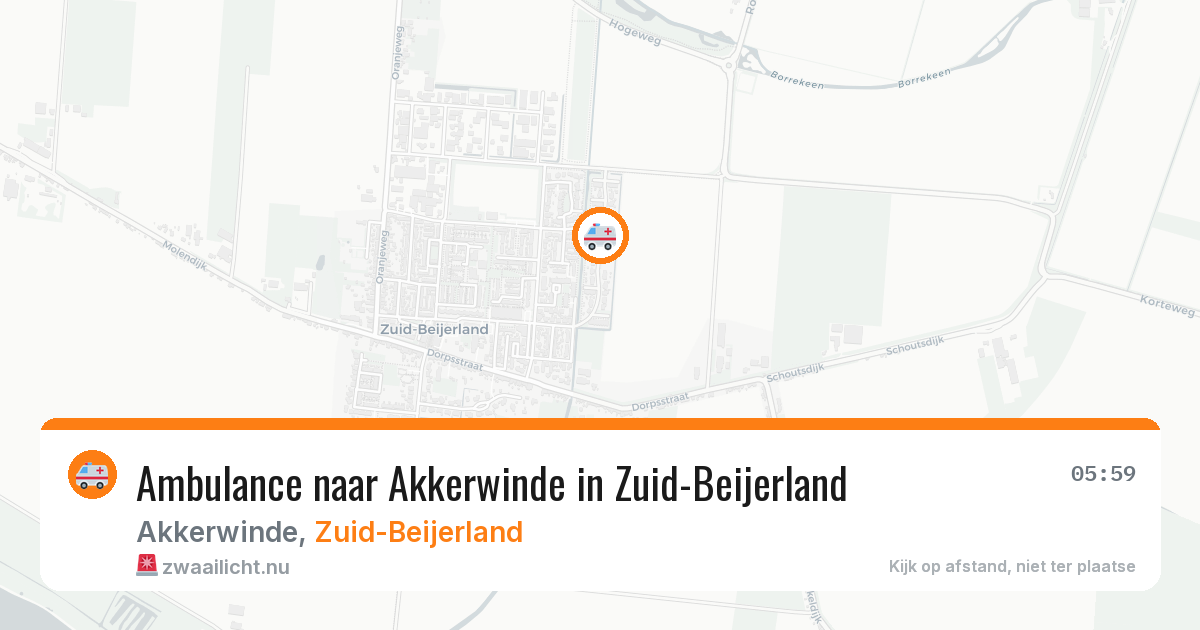 Ambulance naar Akkerwinde in Zuid-Beijerland — 26 mrt 2026