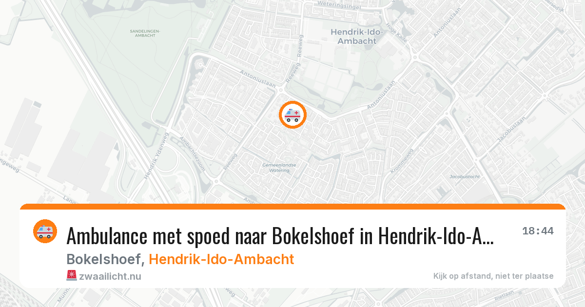 Ambulance met spoed naar Bokelshoef in Hendrik-Ido-Ambacht — 18 mei 2026