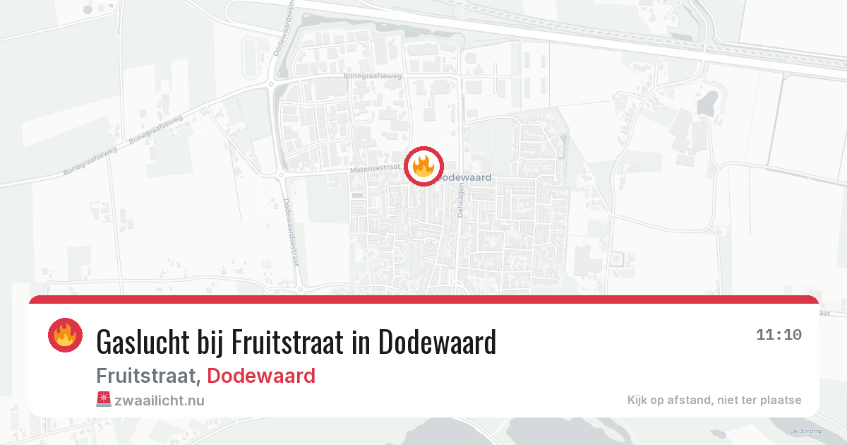 Gaslucht bij Fruitstraat in Dodewaard — 26 mei 2026
