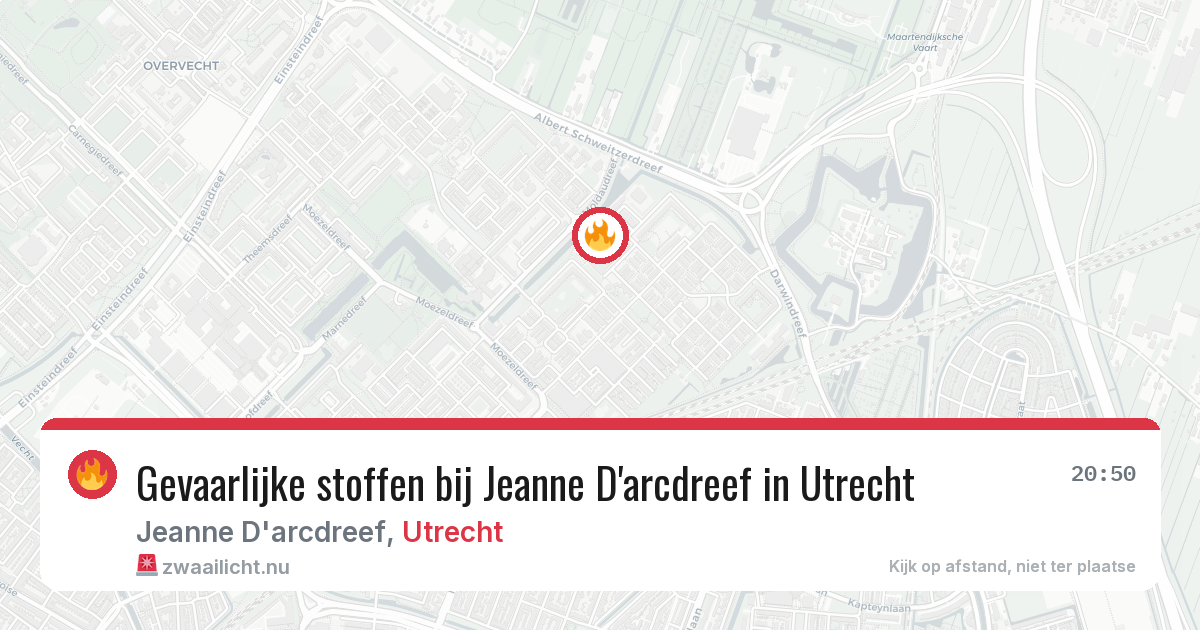 Gevaarlijke stoffen bij Jeanne D'arcdreef in Utrecht — 18 jul 2026
