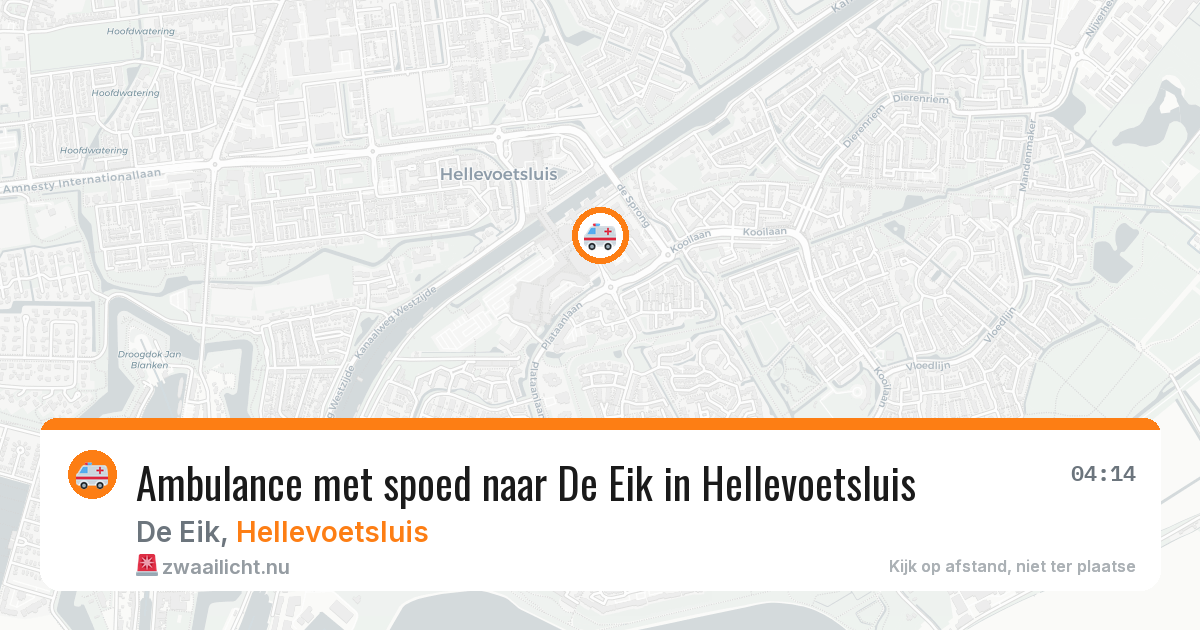 Ambulance met spoed naar De Eik in Hellevoetsluis — 24 jul 2026