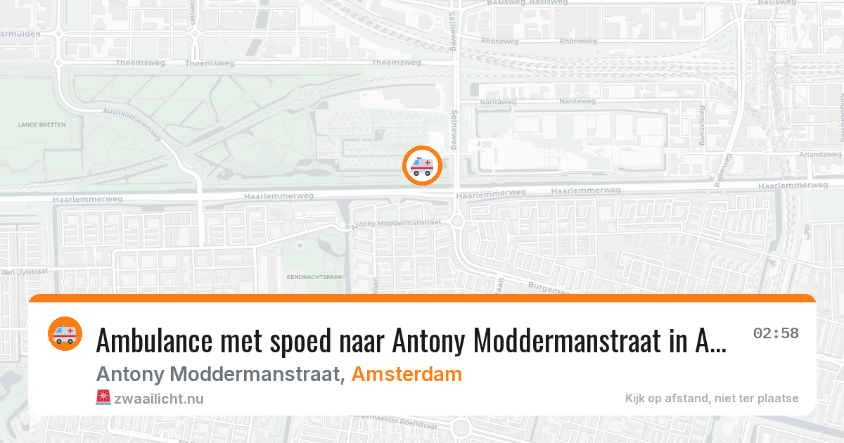 Ambulance met spoed naar Antony Moddermanstraat in Amsterdam — 27 jul 2026