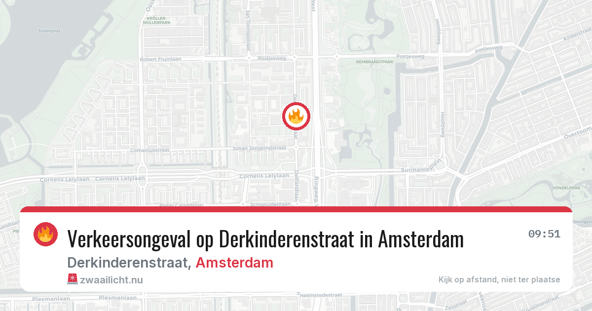 Verkeersongeval op Derkinderenstraat in Amsterdam — 23 mrt 2026