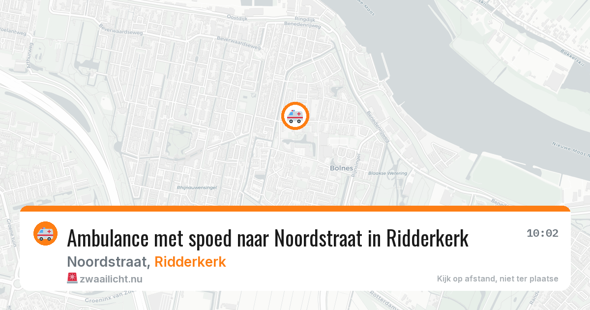 Ambulance met spoed naar Noordstraat in Ridderkerk — 14 jul 2026