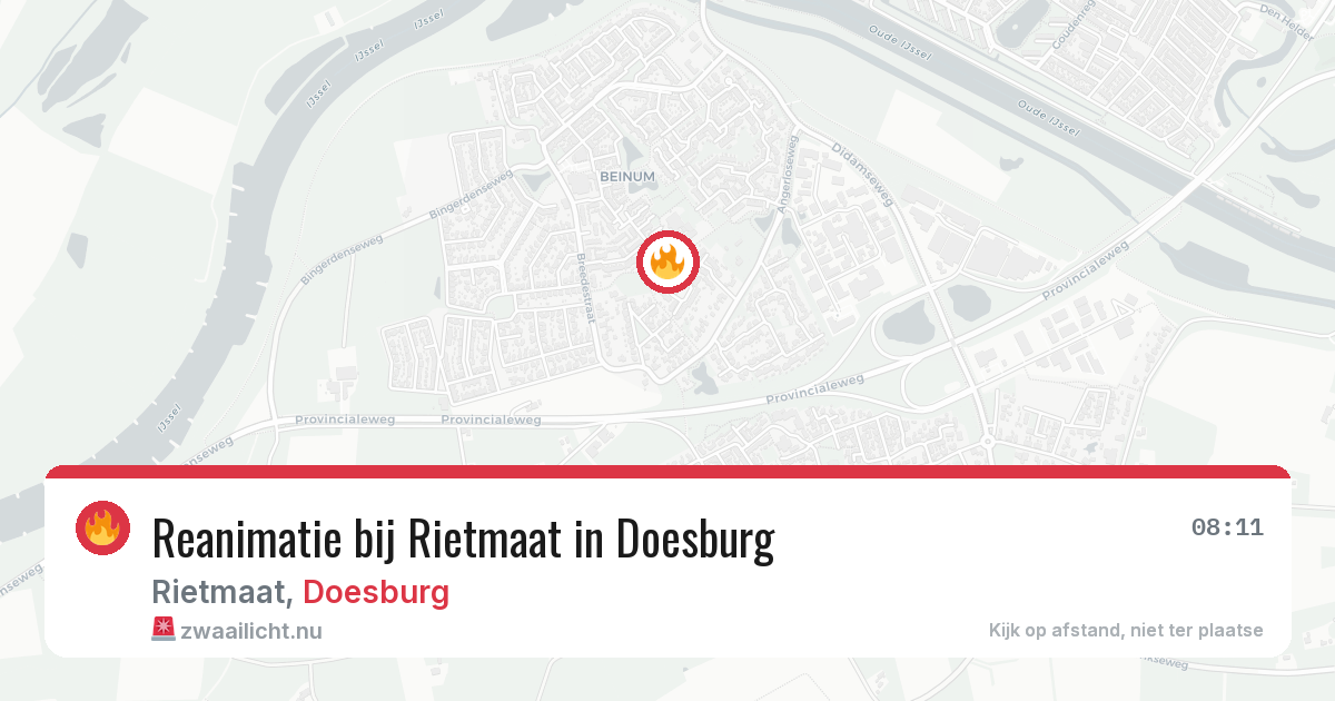 Reanimatie bij Rietmaat in Doesburg — 25 apr 2026