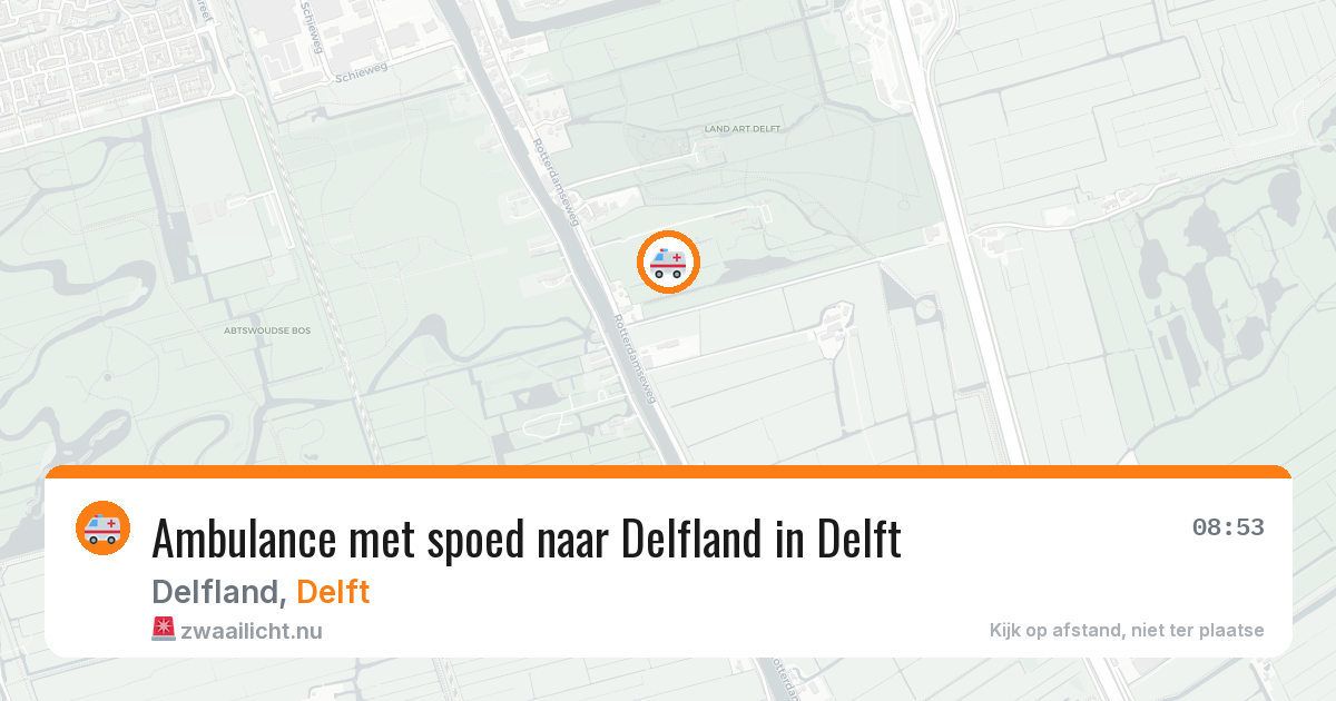 Ambulance met spoed naar Delfland in Delft — 24 jul 2026