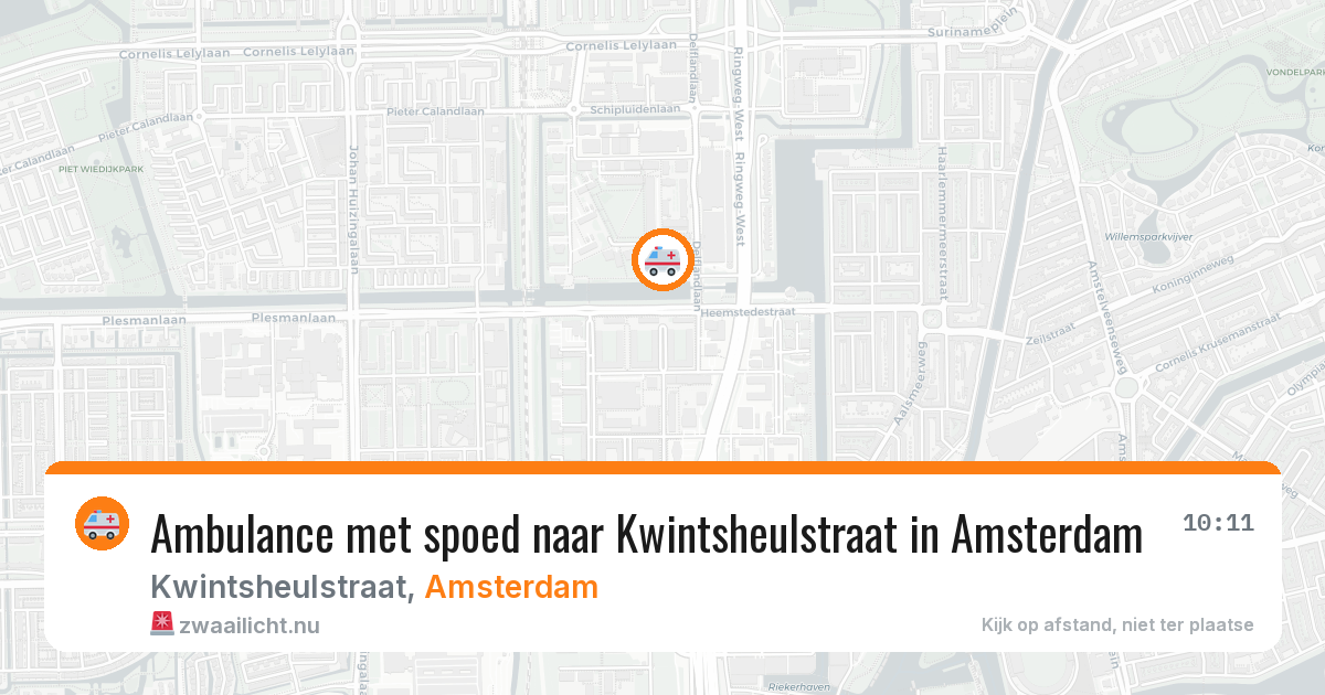Ambulance met spoed naar Kwintsheulstraat in Amsterdam — 12 mei 2026